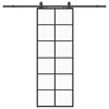 vidaXL skyded&oslash;r med hardwares&aelig;t 76x205 cm ESG glas sort