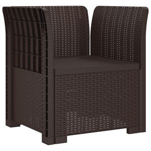 vidaXL 1-personers L&aelig;nestol Rattan Look PP Brun