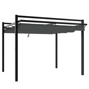 vidaXL pavillon med sammenrulleligt tag 3x3 cm aluminium antracitgr&aring;