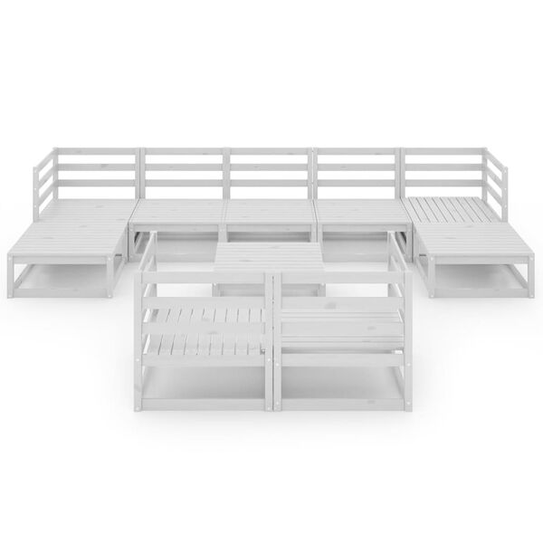 vidaXL lounges&aelig;t til haven 10 dele massivt fyrretr&aelig; hvid