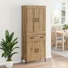 vidaXL Highboard med skuffe 2 pcs Artisan Egetr&aelig; Konstrueret tr&aelig;