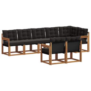 vidaXL Udend&oslash;rs sofagruppe med pude 8 pcs Naturlig og sort