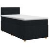 vidaXL Boxmadras med topmadras med hovedg&aelig;rde Sort 90 x 190 cm Stof