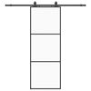 vidaXL skyded&oslash;r med hardwares&aelig;t 76x205 cm ESG glas sort