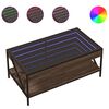 vidaXL sofabord med Infinity LED-lys 90x50x38 cm brun egetr&aelig;sfarve