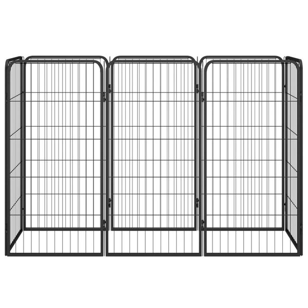 vidaXL 8-panels hundegård 50x100 cm pulverlakeret stål sort