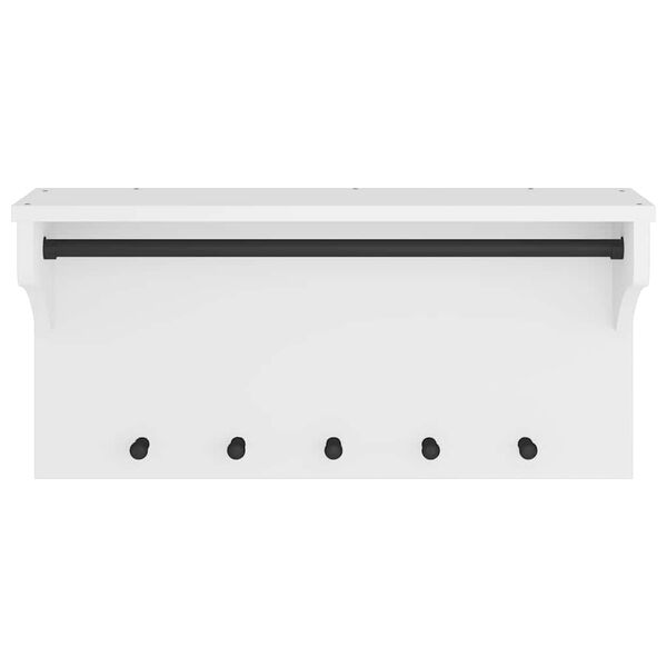 vidaXL v&aelig;gh&aelig;ngt knager&aelig;kke SANDNES 87x30x42 cm massivt fyrretr&aelig; hvid