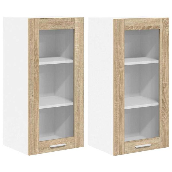 vidaXL H&aelig;ngeskab 2 pcs Sonoma eg 40 x 31 x 80 cm Konstrueret tr&aelig;