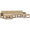 vidaXL Udend&oslash;rs sofagruppe med pude 6 pcs Naturlig og Beige