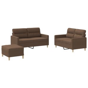 vidaXL sofas&aelig;t 3 dele med hynder stof brun