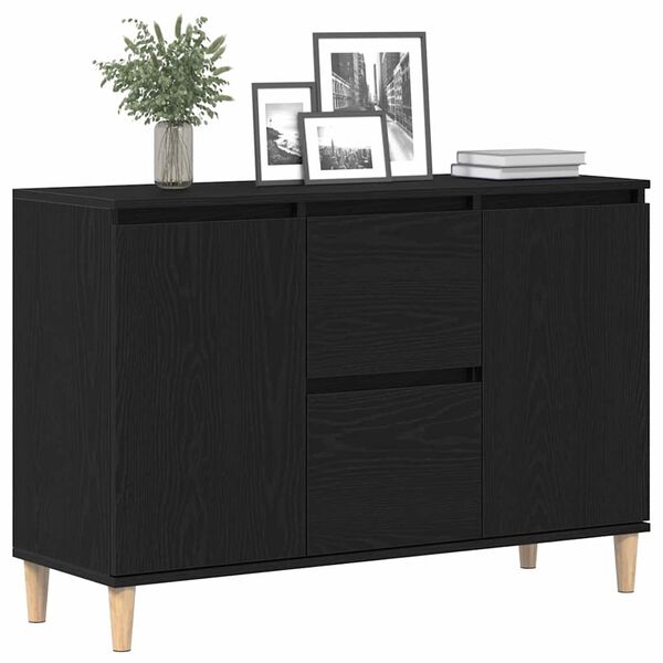 vidaXL Sideboard med skuffe Sort 102 x 35 x 60 cm Konstrueret tr&aelig;