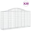 vidaXL buede gabionkurve 20 stk. 200x30x100/120 cm galvaniseret jern