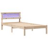 vidaXL Sengestel med hovedg&aelig;rde Brun 75 x 190 cm Massiv fyrretr&aelig;