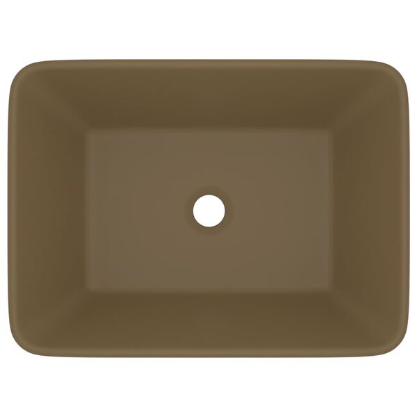 vidaXL luksushåndvask 41x30x12 cm keramik mat cremefarvet