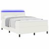 vidaXL LED Box Spring Bed Creme og hvid 160 x 200 cm Velourstof