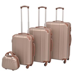 vidaXL hardcase trolleys&aelig;t fire dele champagnefarvet