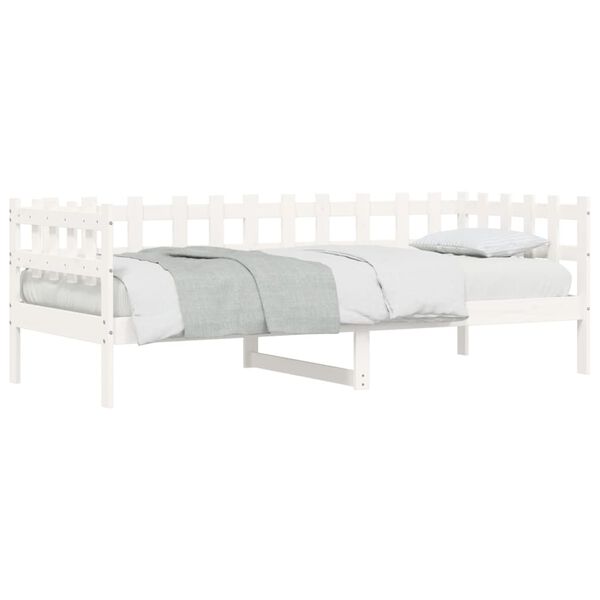 vidaXL daybed uden madras 90x190 cm massivt fyrretr&aelig; hvid