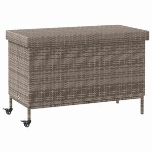 vidaXL opbevaringsboks med hjul 110x55x73 cm polyrattan gr&aring;