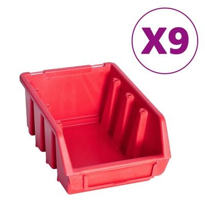 vidaXL opbevaringssæt med vægpaneler 103 dele rød og sort