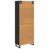 vidaXL Highboard med skuffe Sort eg 69,5 x 34 x 180 cm Konstrueret tr&aelig;