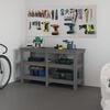 vidaXL arbejdsbord 142,5x50x80 cm massivt fyrretr&aelig; gr&aring;