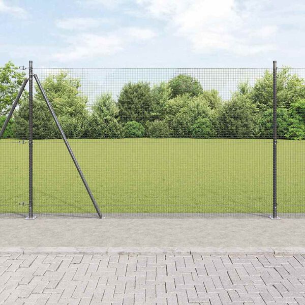 vidaXL Hegnsp&aelig;l Gr&aring; 25 x 1,5 m (16 x 16 mm net) St&aring;l og PVC