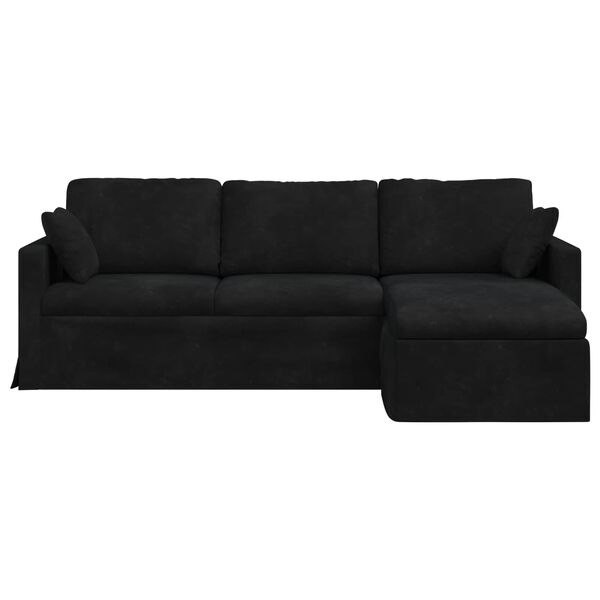 vidaXL Sofa Sort 198 x 134 x 80 cm Fl&oslash;jl
