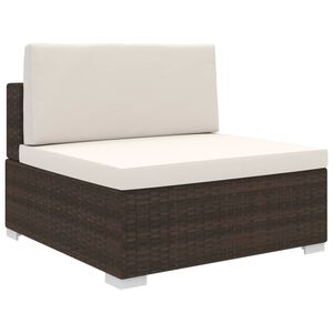 vidaXL midters&aelig;de til sofa 1 stk. med hynder polyrattan brun