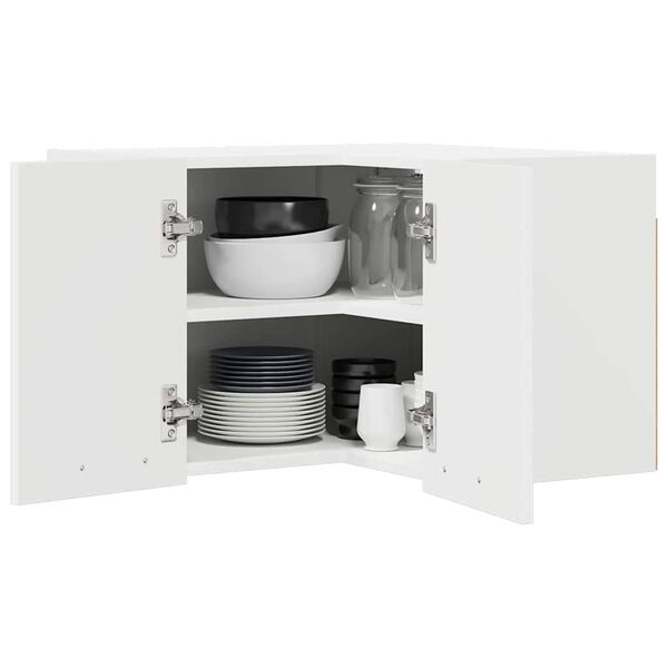 vidaXL H&aelig;ngeskab med opbevaring Hvid 57 x 57 x 40 cm Konstrueret tr&aelig;