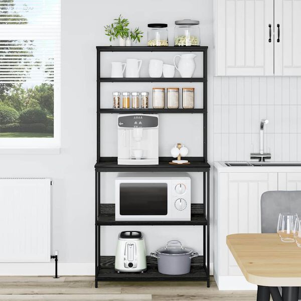 vidaXL K&oslash;kkenhylde Sort eg 80 x 40 x 168 cm Konstrueret tr&aelig;