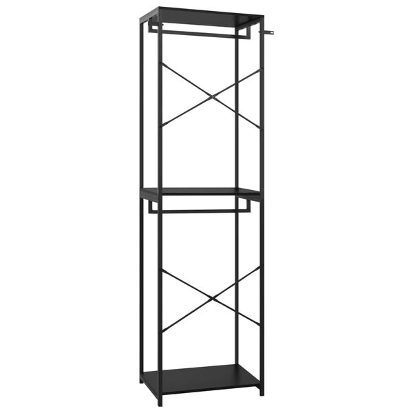 vidaXL t&oslash;jstativ 60x40x213 cm metal og sp&aring;nplader sort