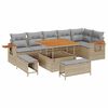 vidaXL Havesofa S&aelig;t 11 stk. 9-Antal s&aelig;der Beige og lys gr&aring; polyrattan