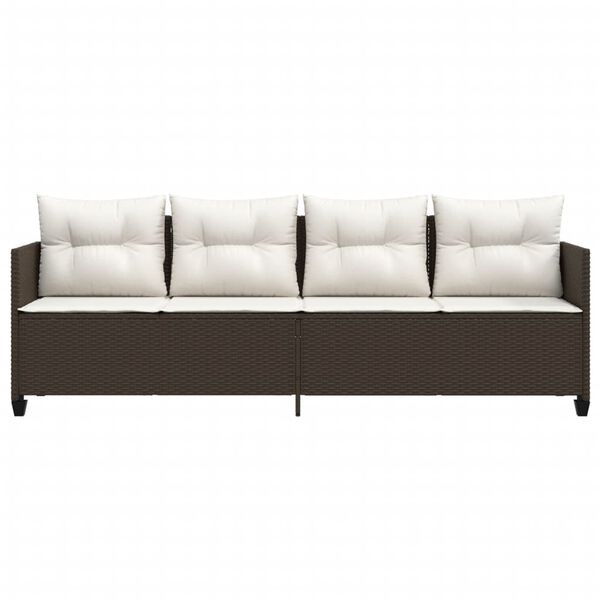 vidaXL loungesofa med hynder polyrattan brun