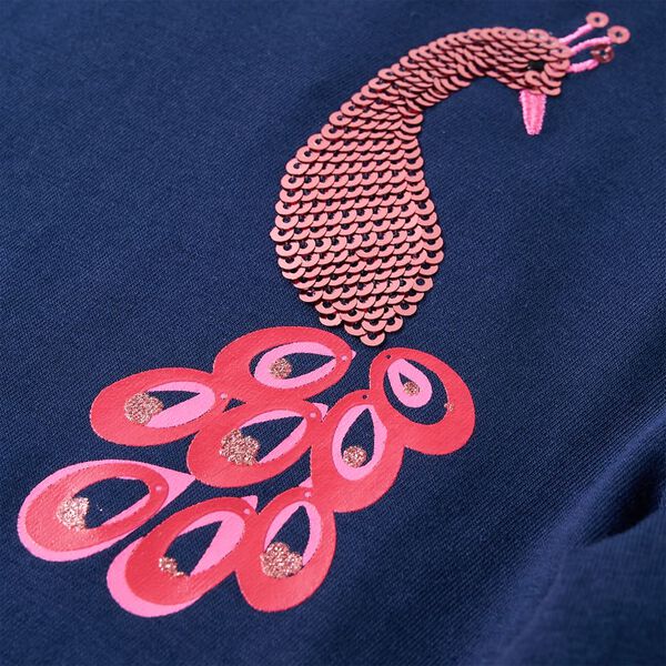 Lang&aelig;rmet T-shirt til b&oslash;rn str. 128 marinebl&aring;