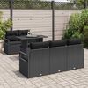 vidaXL Havesofa S&aelig;t med pude med opbevaring 6 pcs Sort Poly rattan