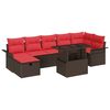 vidaXL Havesofa S&aelig;t med pude med opbevaring 8 pcs Brun Poly rattan
