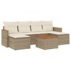 vidaXL sofas&aelig;t til haven 7 dele med hynder polyrattan beige