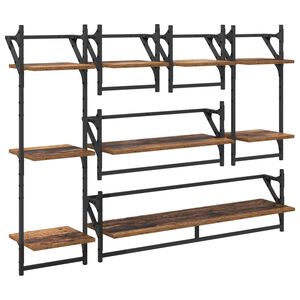 vidaXL V&aelig;ghyldes&aelig;t 6 pcs Gammelt tr&aelig; 100 x 25 x 30 cm Konstrueret tr&aelig;
