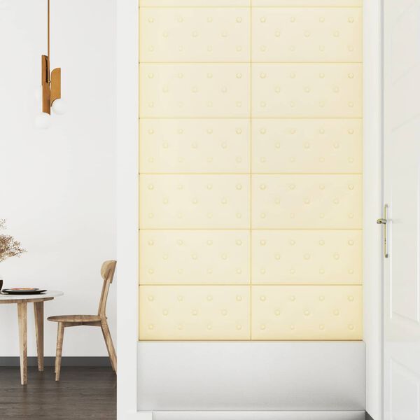 vidaXL V&aelig;ghovedg&aelig;rde 12 pcs Creme 60 x 30 cm Faux l&aelig;der