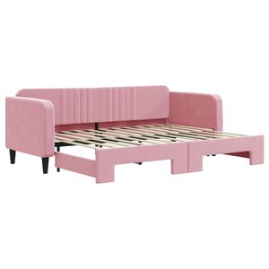 vidaXL daybed med udtr&aelig;k 80x200 cm velour lyser&oslash;d