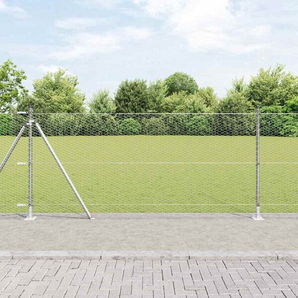 vidaXL Hegnsp&aelig;l S&oslash;lv 50 x 0,8 m (25 mm net) St&aring;l