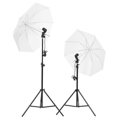 vidaXL fotolamper med stativer og paraplyer