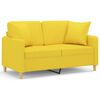 vidaXL 2-personers sofa med pyntepuder 120 cm stof lysegul