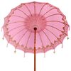 vidaXL Balinesisk parasol med base Lyser&oslash;d 215 x 215 x 260 cm