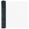 vidaXL Eurohegn med stolpe 10 x 1,6 m PVC-belagt st&aring;l Gr&oslash;n Mesh