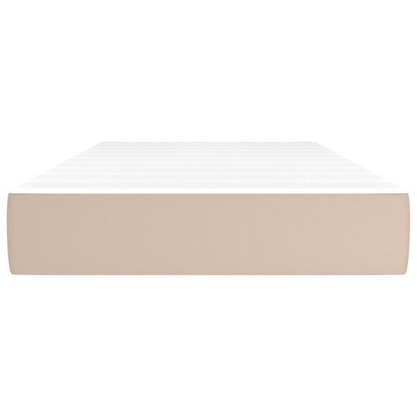 vidaXL springmadras m. pocketfjedre 80x200x20 cm kunstlæder cappuccino