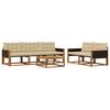 vidaXL Udend&oslash;rs sofagruppe med pude 6 pcs Naturlig og Beige