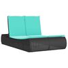 vidaXL dobbelt loungesofa med hynder polyrattan sort