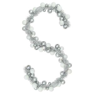 vidaXL Jule Kugle Guirlande Hvid og S&oslash;lv 186 cm Polystyren