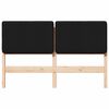 vidaXL Polstret sengegavl Brun og sort 135 cm Massiv fyrretr&aelig;